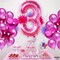 40 Inch Hot Pink Large 3 Number Balloons Big Foil Helium Number Balloons 0-9 Jumbo Happy 3rd Mylar Birthday Party Decorations for Girl Anniversary Party Supplies